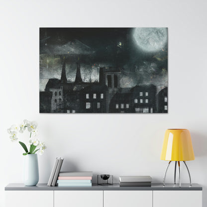 "Luminous Nocturne: A City Lit By Moonlight" - The Alien Canva