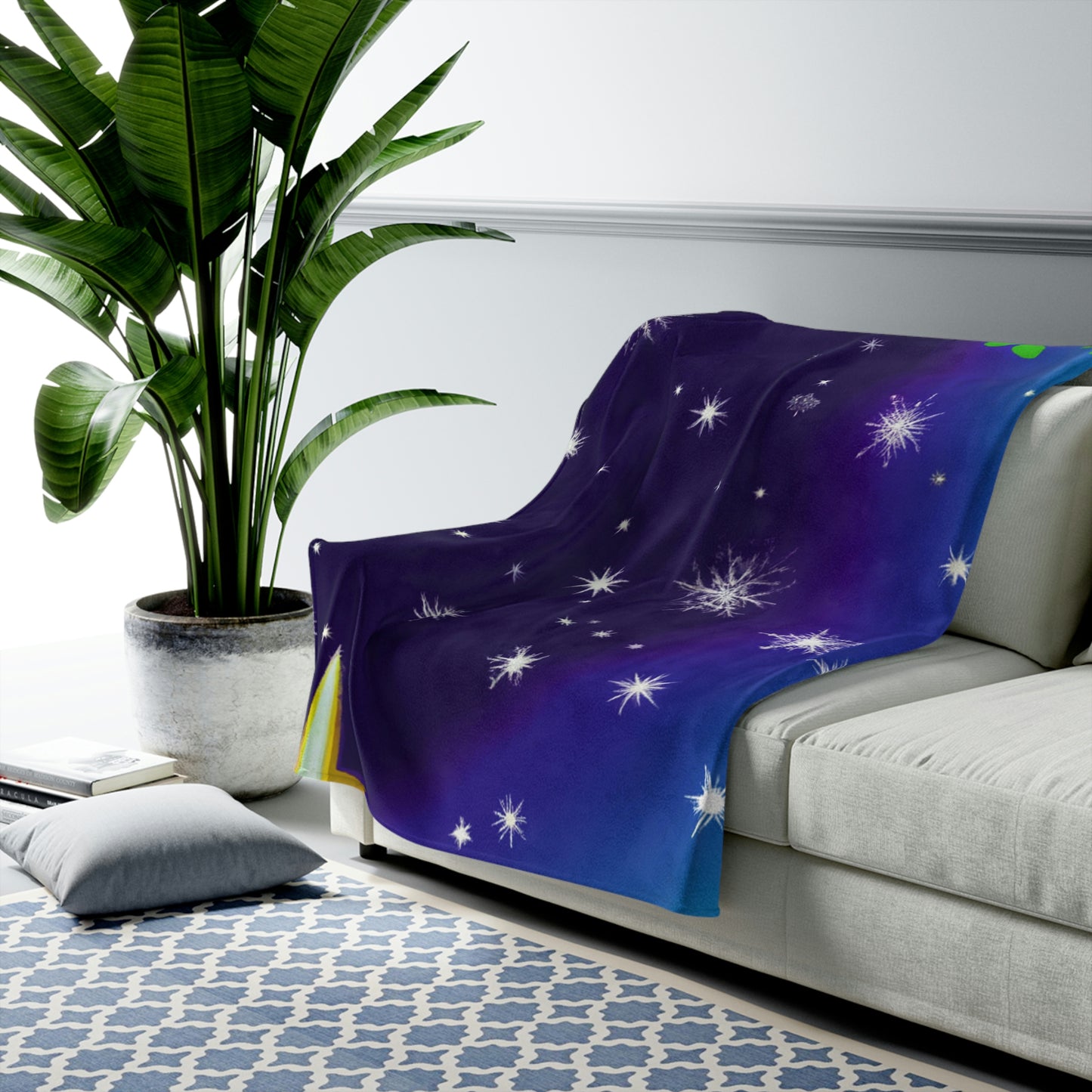 "A Celestial Garden of Color" - The Alien Velveteen Plush Blanket
