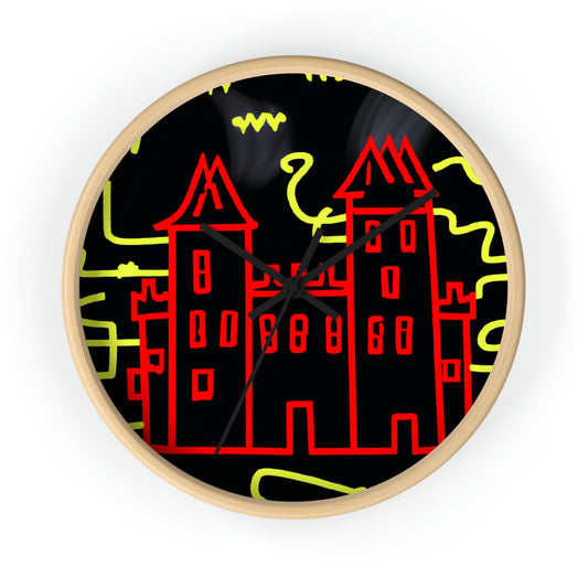 "A Haunted Shadow: The Dark Secrets of the Old Castle on a Gloomy Night" - The Alien Wall Clock