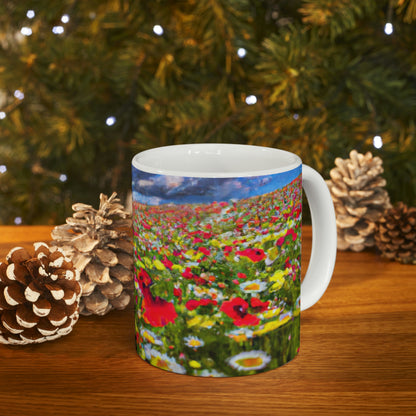 "A Blissful Tour of Floral Splendor" - The Alien Taza de cerámica 11 oz