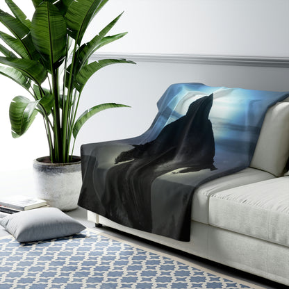 "The Shadow of the Moonlit Night" - The Alien Sherpa Fleece Blanket