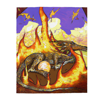 "A Slumbering Dragon in an Infernal Embrace" - The Alien Velveteen Plush Blanket