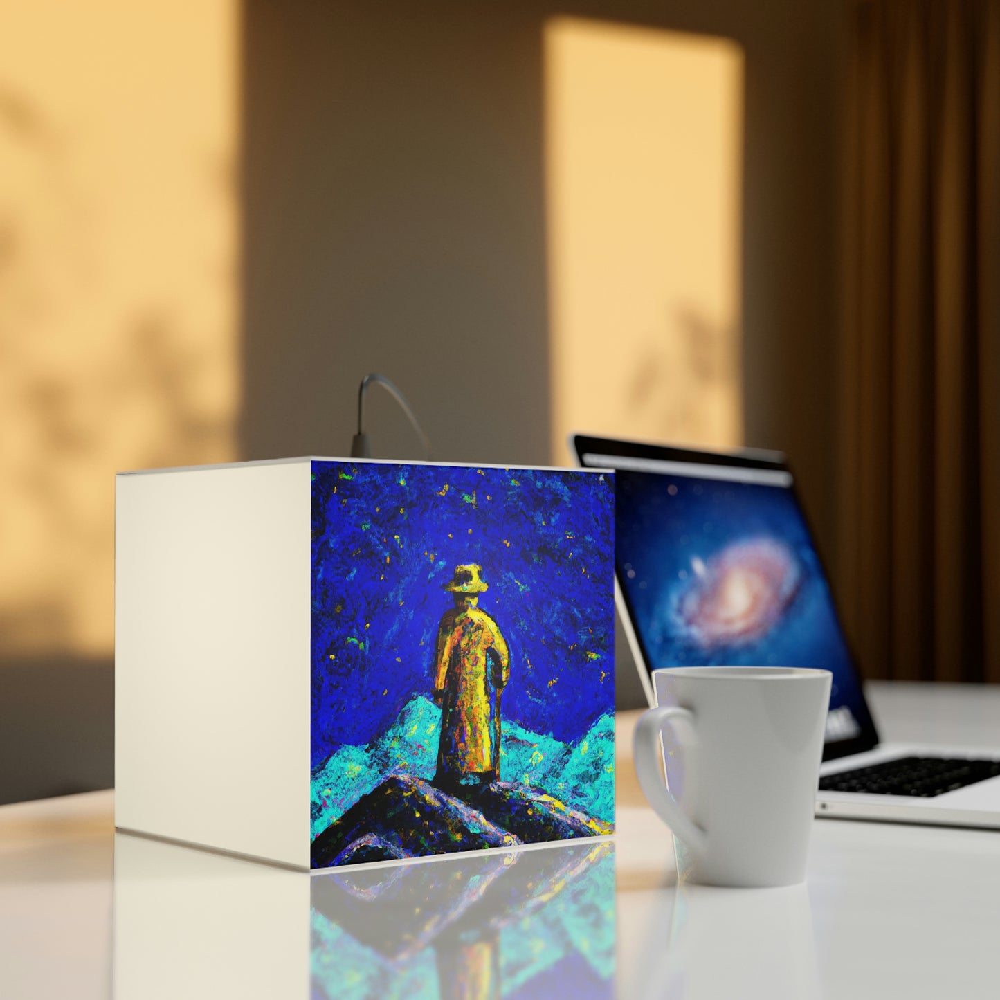 "Lone Mage on the Frozen Summit" - The Alien Light Cube Lamp