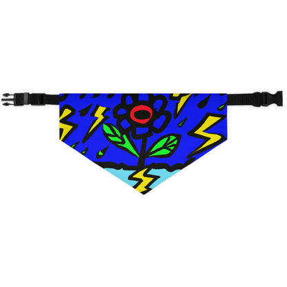 "A Bold Bloom Amidst the Storm" - El collar de bandana para mascotas alienígenas