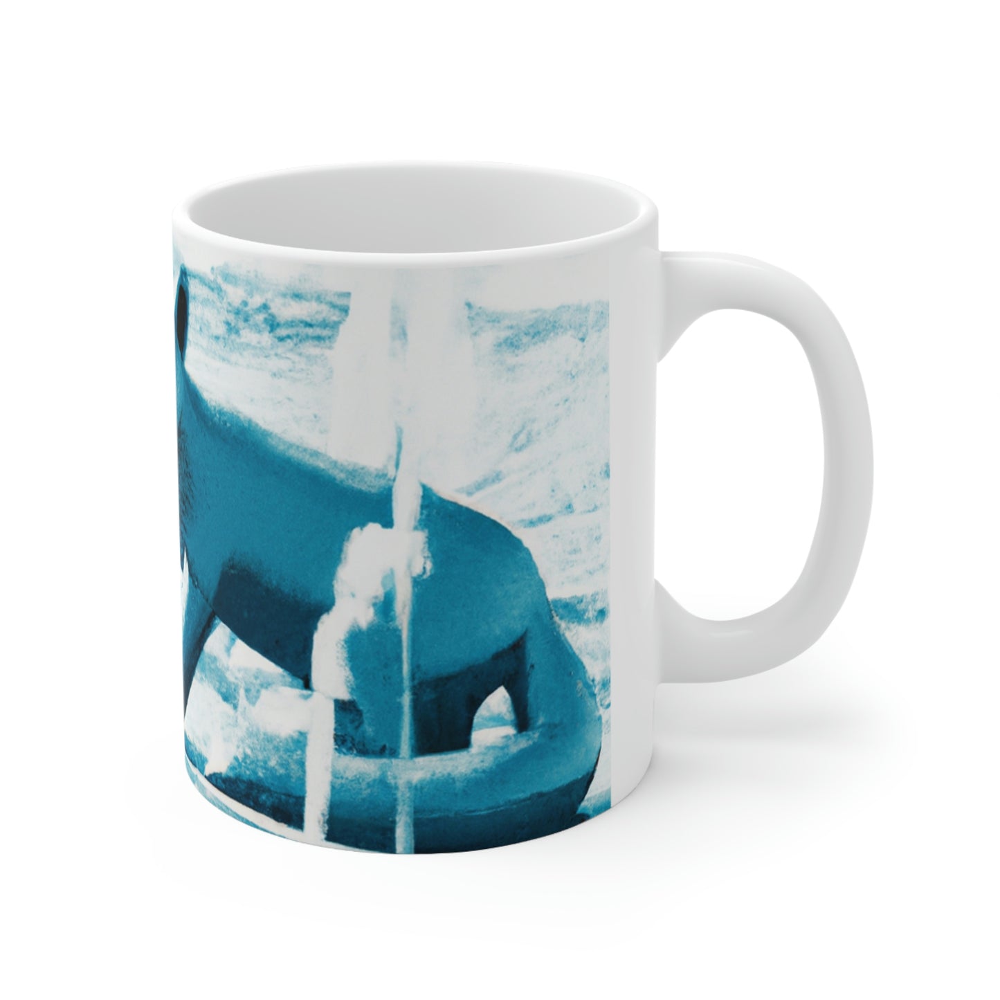 "Foxy Frolicking in the Fountain" - The Alien Ceramic Mug 11 oz