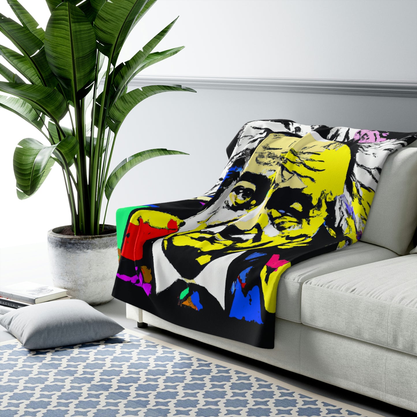 "Albert Einstein: A Pop Art Portrait" - The Alien Sherpa Fleece Blanket