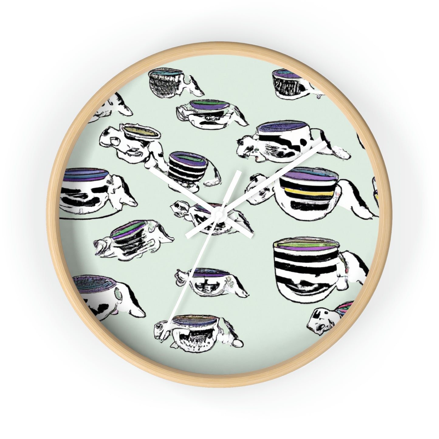 "A Purr-fectly Precious Tea Party Parade" - The Alien Wall Clock