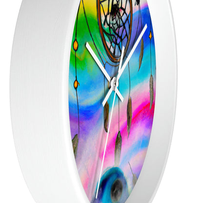 "A Galaxy of Dreams: A Colorful Dreamcatcher Captures Falling Stardust" - The Alien Wall Clock