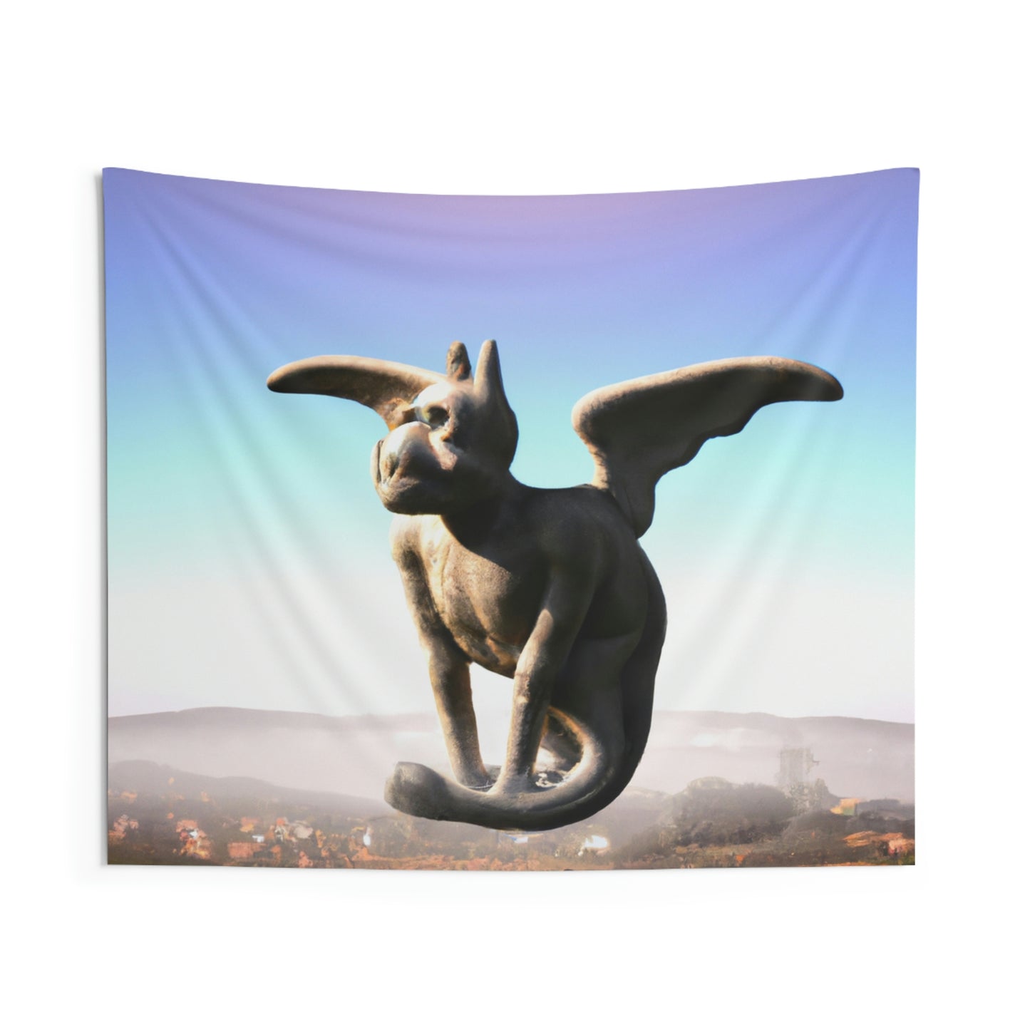 "Alone on the Hilltop: The Tale of a Solitary Gargoyle" - The Alien Wall Tapestries