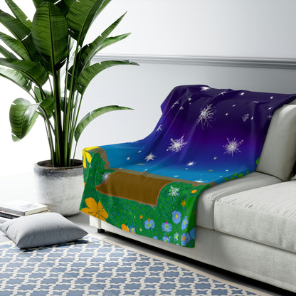 "A Celestial Garden of Color" - The Alien Sherpa Fleece Blanket