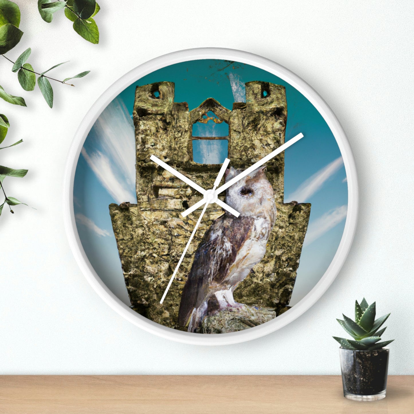 "A Sentinal Among Ruins: An Unstirred Owl's Perch" - The Alien Wall Clock