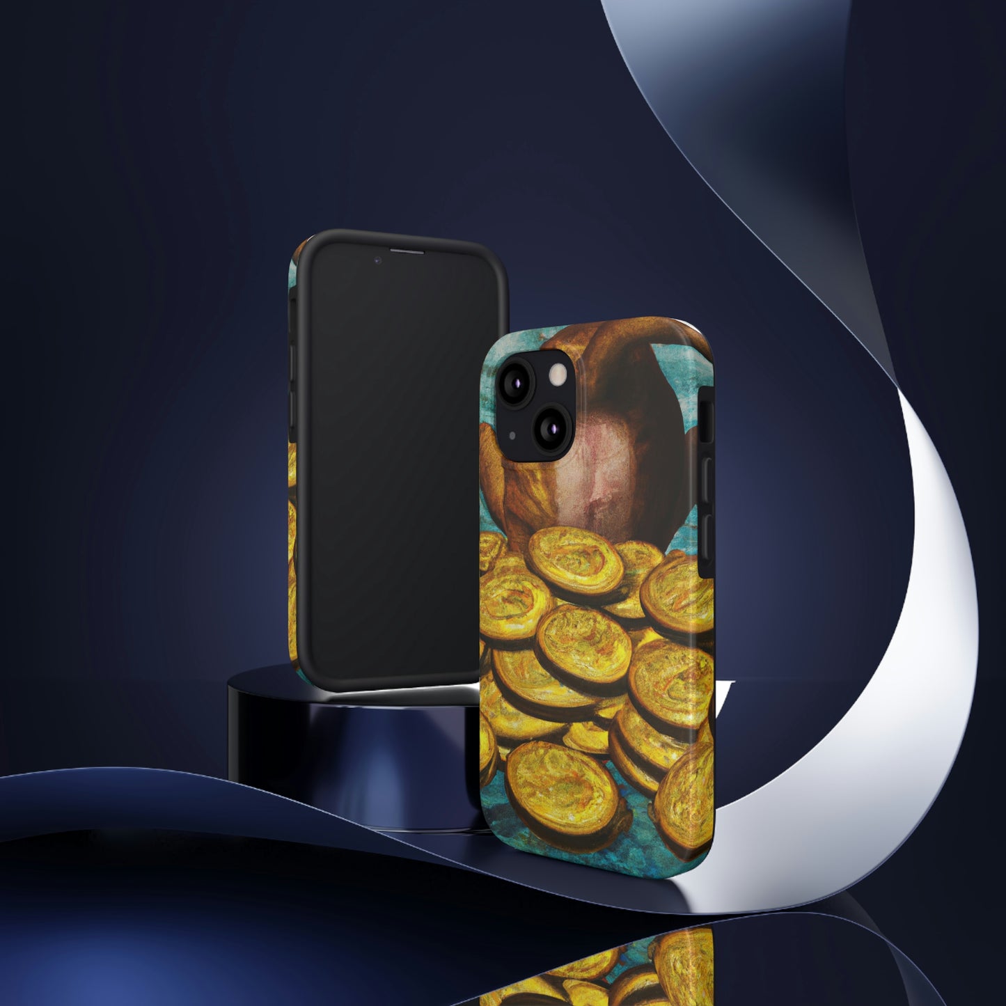 "Feline Fortune in a Foliage of Finances" - Die Alien Tough Phone Cases