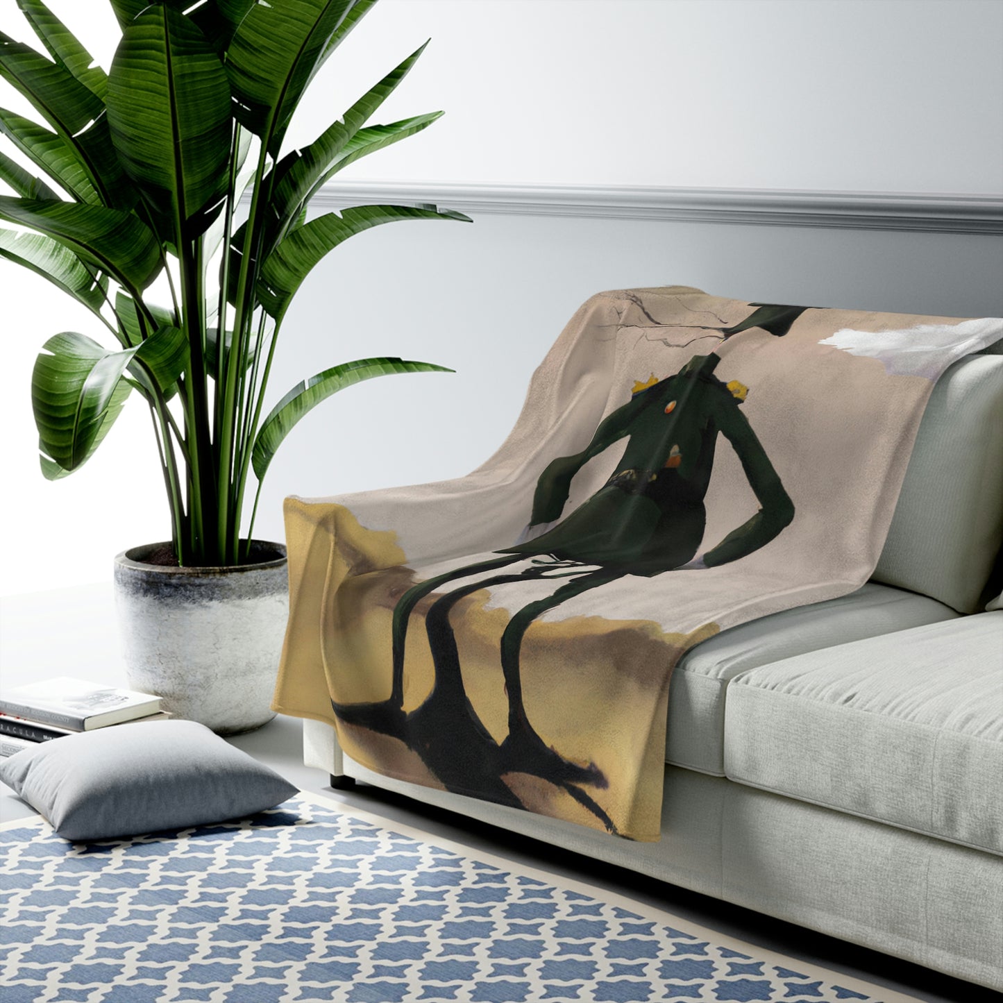 "Courage Against Despair: A Soldier's Triumph" - The Alien Velveteen Plush Blanket