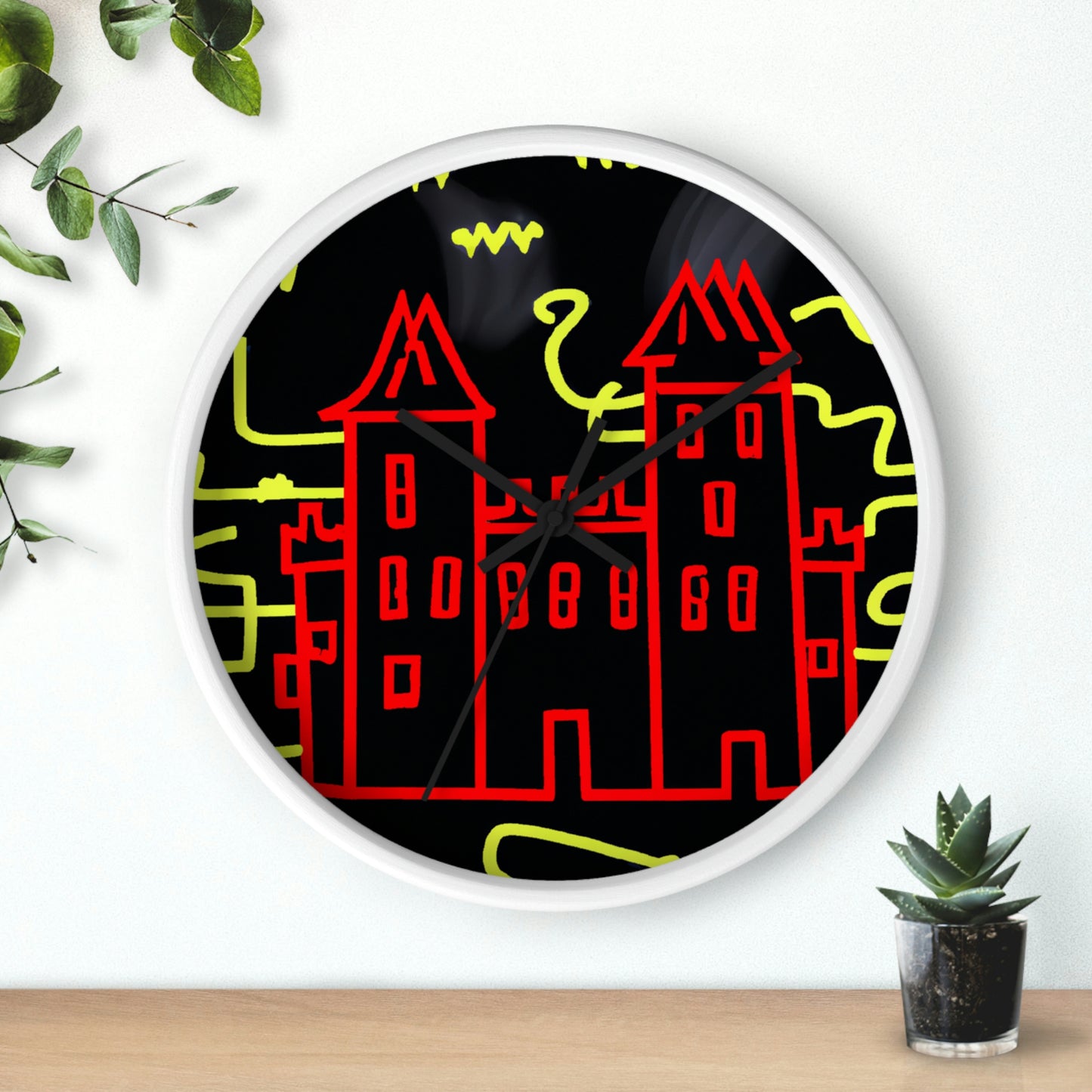 "A Haunted Shadow: The Dark Secrets of the Old Castle on a Gloomy Night" - The Alien Wall Clock