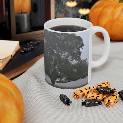 The Lonely Tree in the Foggy Meadow - The Alien Ceramic Mug 11 oz