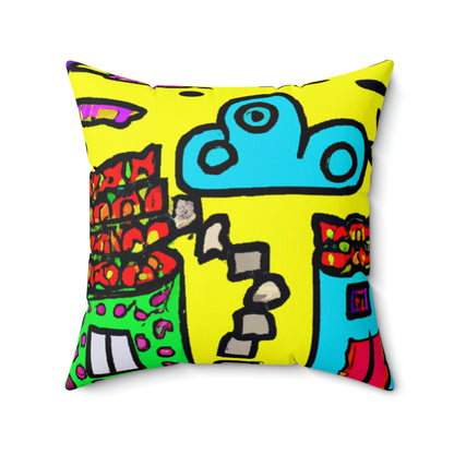 "A Slumbering Village of the Soaring Dragon" - The Alien Square Pillow