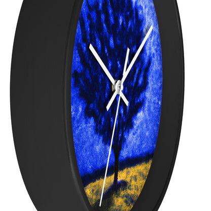 "A Lone Blue Tree in the Moonlight Field" - The Alien Wall Clock