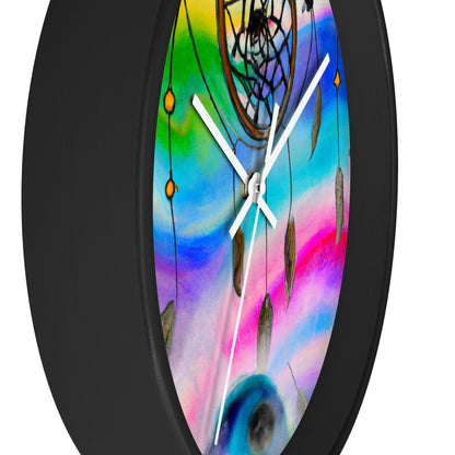 "A Galaxy of Dreams: A Colorful Dreamcatcher Captures Falling Stardust" - The Alien Wall Clock