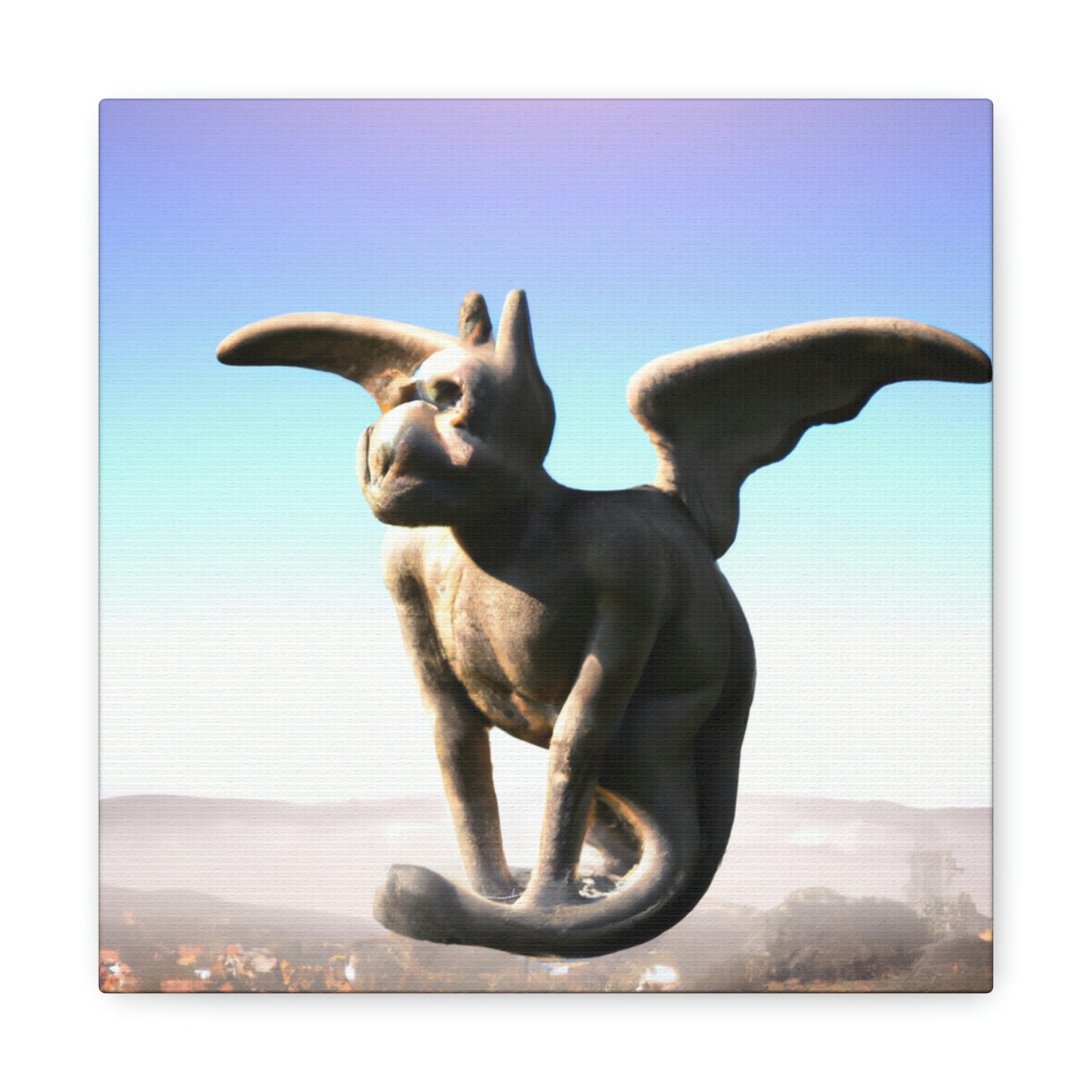 "Alone on the Hilltop: The Tale of a Solitary Gargoyle" - The Alien Canva