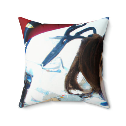 "Found Objects Self-Portrait" - The Alien Square Pillow