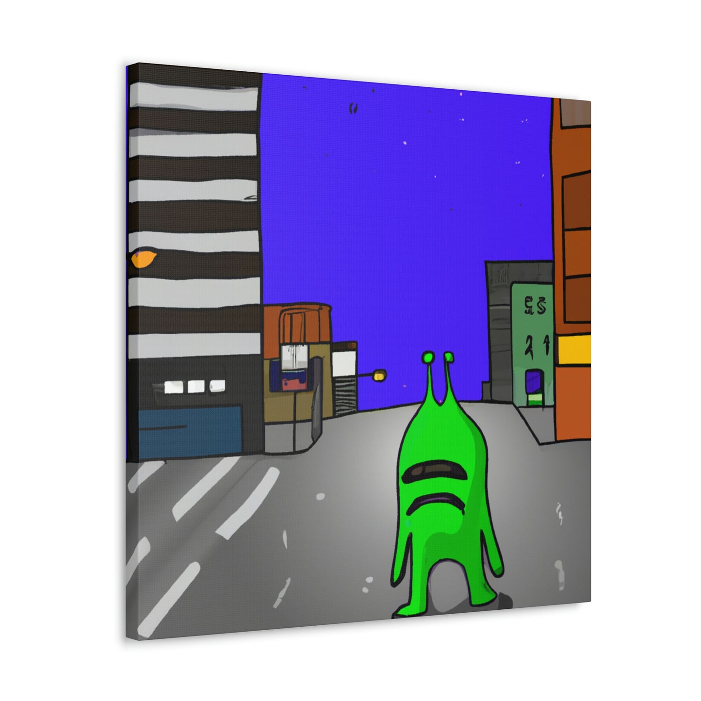 "Alien Misadventure in the City" - The Alien Canva