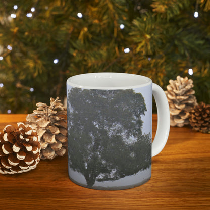 The Lonely Tree in the Foggy Meadow - The Alien Ceramic Mug 11 oz