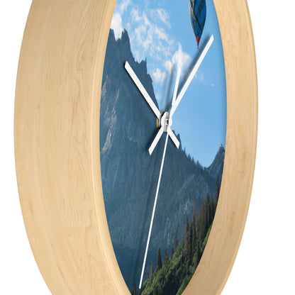 "Soaring Over Splendor: A Balloon Journey Through the Mountains" - The Alien Wall Clock