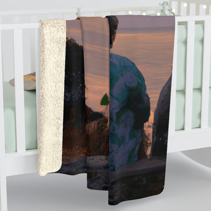 "Embracing the Evening" - The Alien Sherpa Fleece Blanket