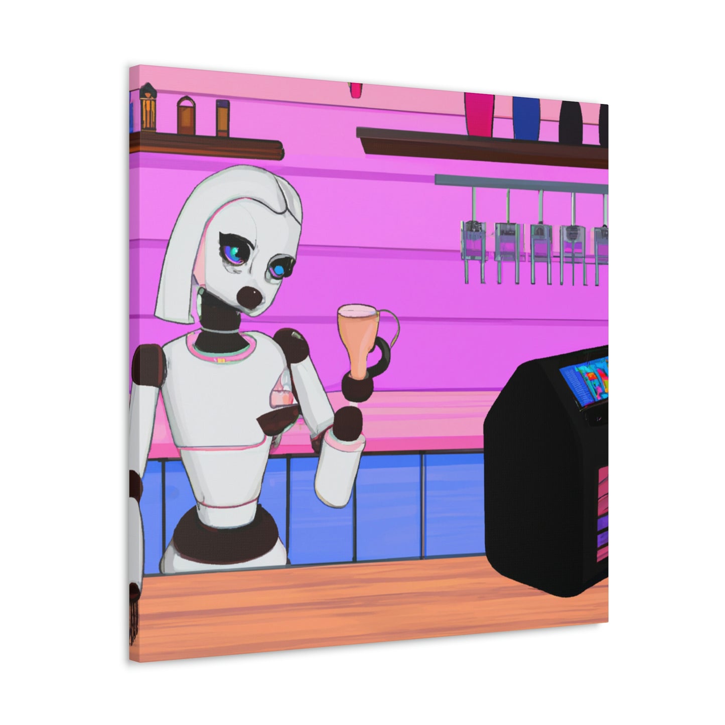 "Robo en una tierra extraña: el viaje del barista" - The Alien Canva