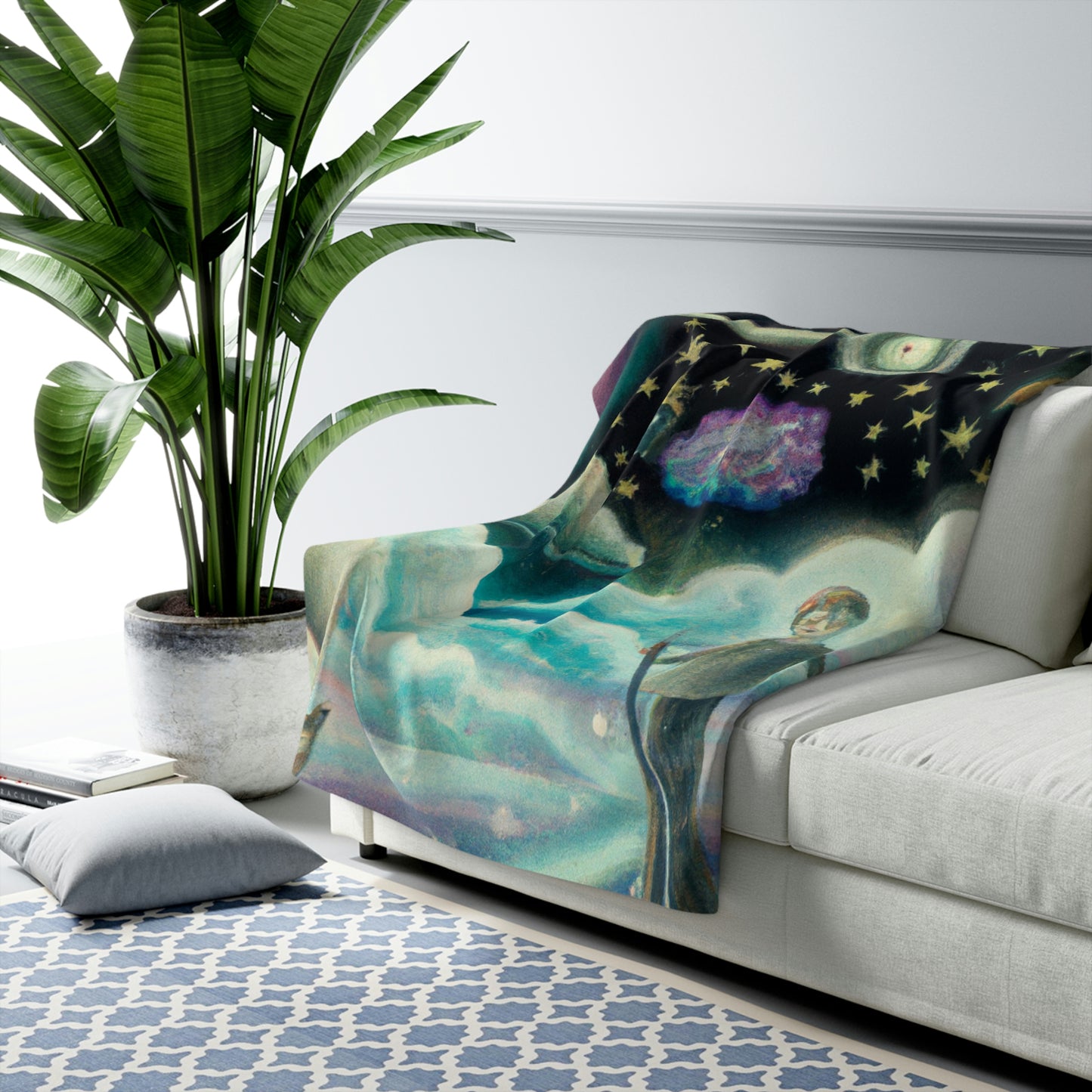 "Un mar de diamantes en la noche" - The Alien Sherpa Fleece Blanket