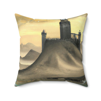 The Knight and the Dragon's Throne - The Alien Square Pillow