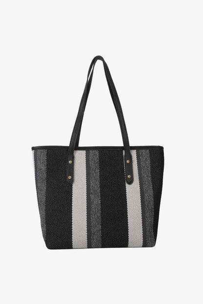 Bolso tote de paja a rayas