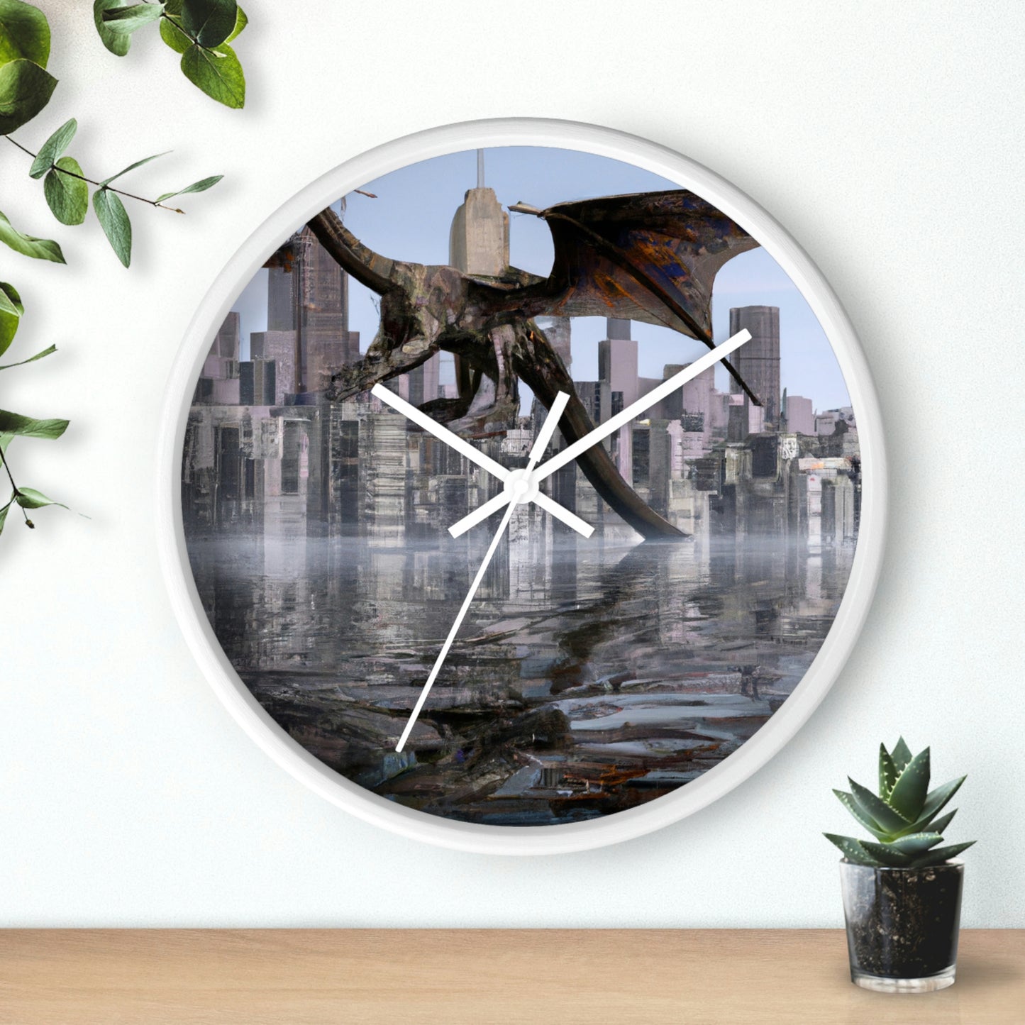 "Ascending the Deluge: A Dragon's Soaring Journey." - The Alien Wall Clock