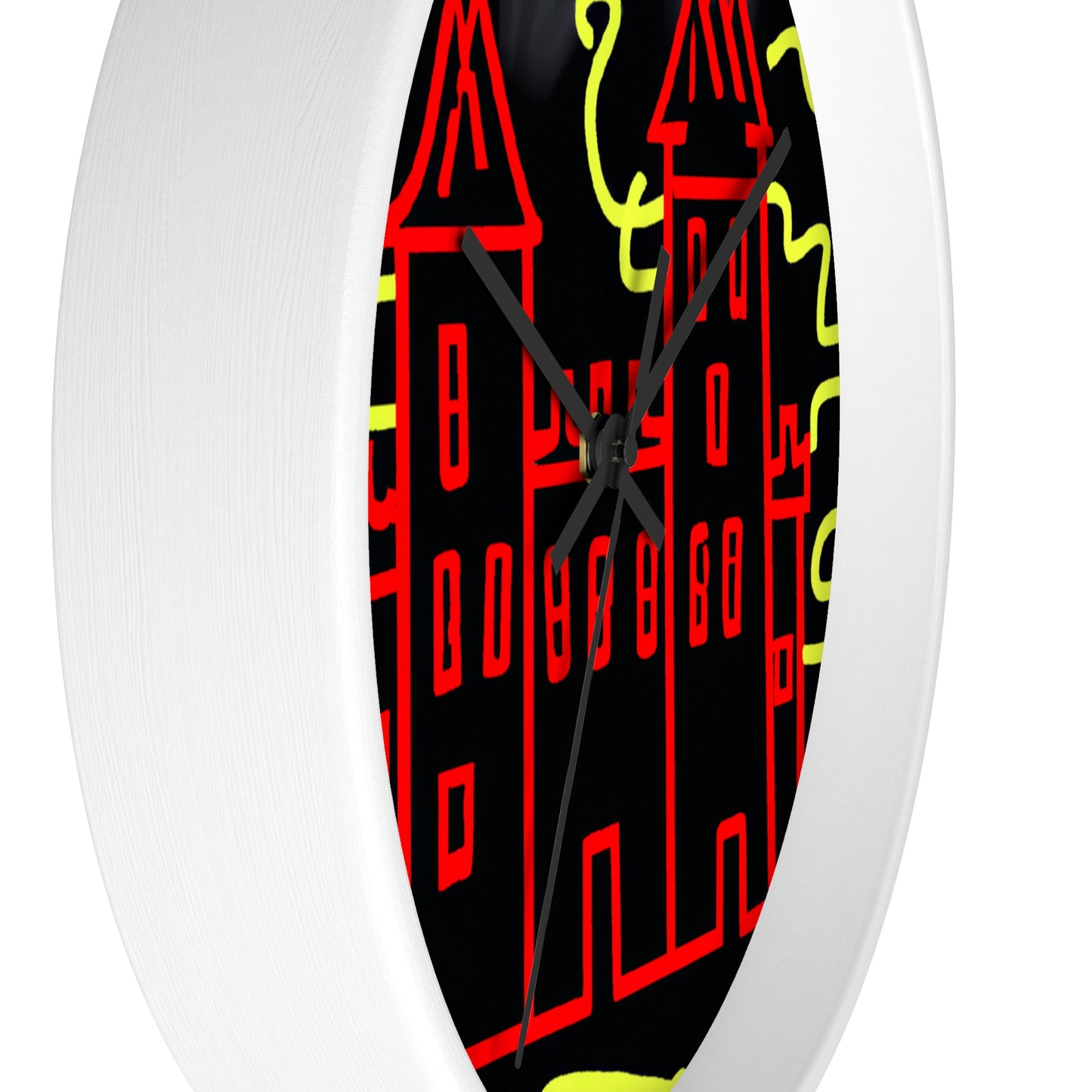 "A Haunted Shadow: The Dark Secrets of the Old Castle on a Gloomy Night" - The Alien Wall Clock