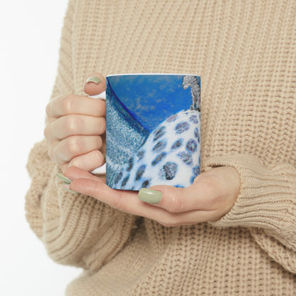 "Lonely Perch of the Snow Leopard" - The Alien Ceramic Mug 11 oz