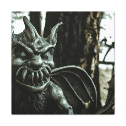 "The Enchanted Gargoyle Grove" - ​​Die Alien-Canva