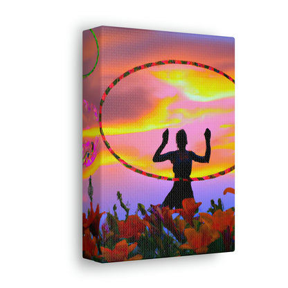 Hula Hoop Sunset Painter - Leinwand