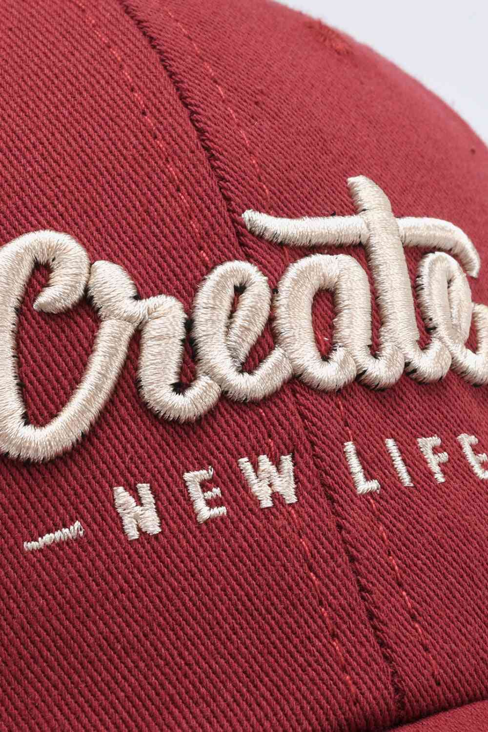 CREATE NEW LIFE Adjustable Cotton Baseball Cap