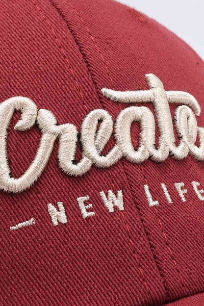 CREATE NEW LIFE Verstellbare Baseballkappe aus Baumwolle