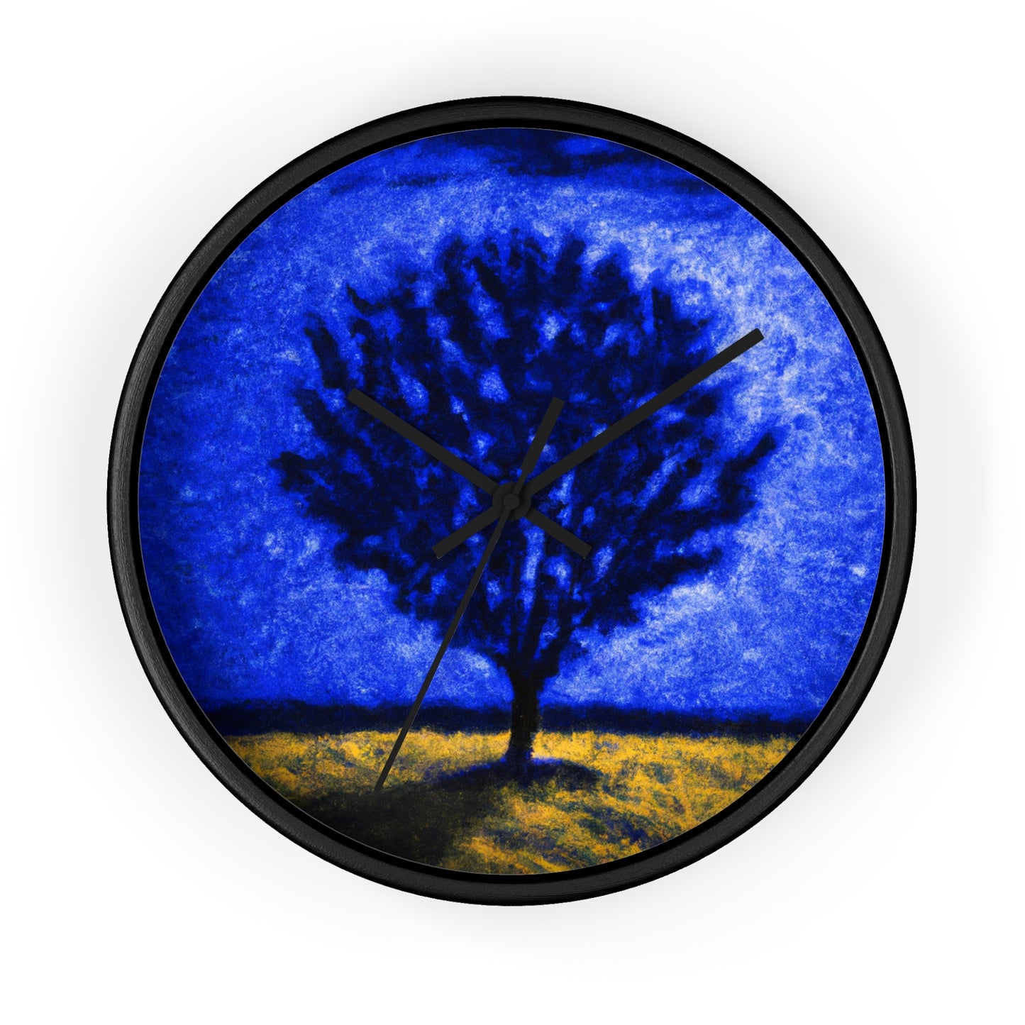 "A Lone Blue Tree in the Moonlight Field" - The Alien Wall Clock