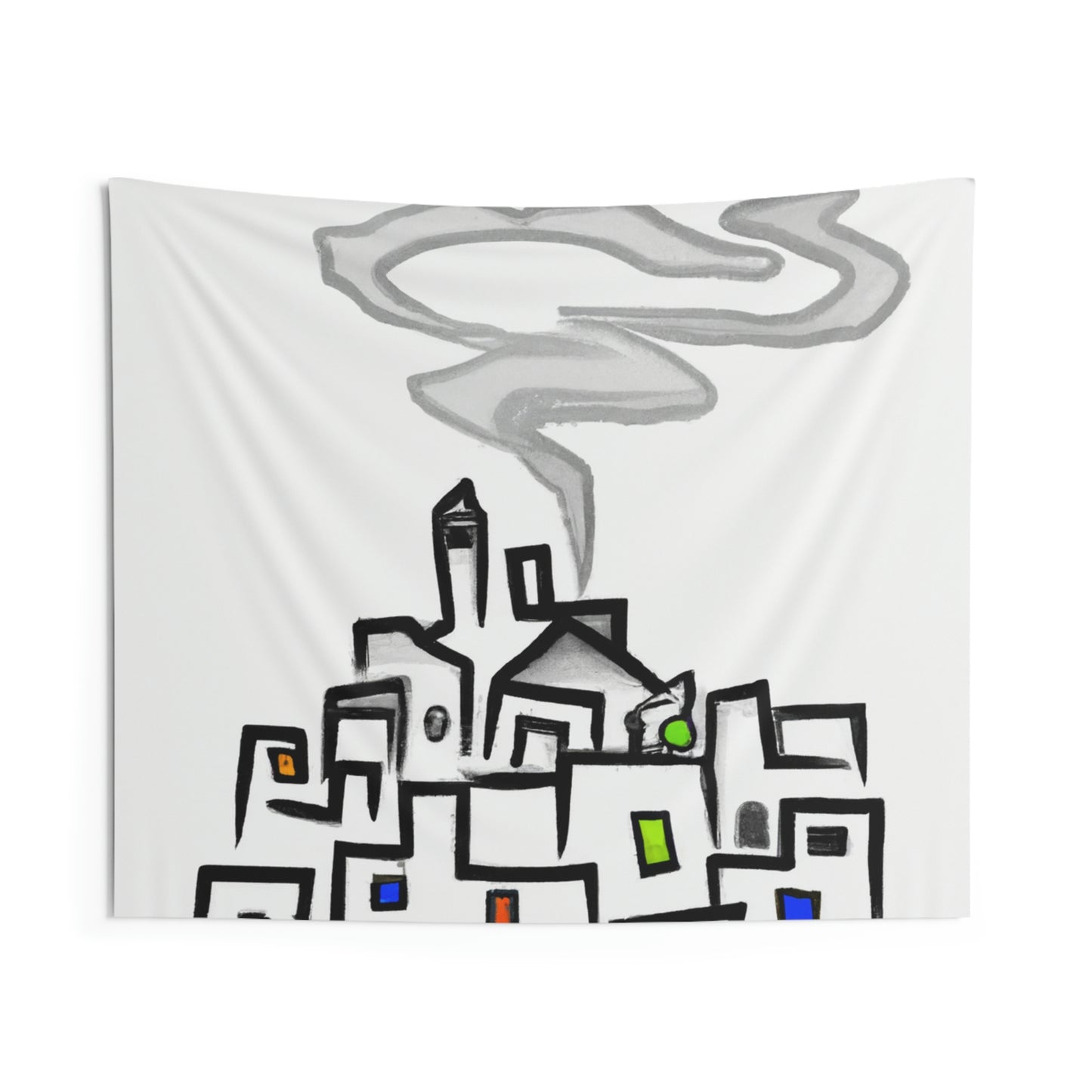 La ciudad en la niebla - El alienígena Telas decorativas