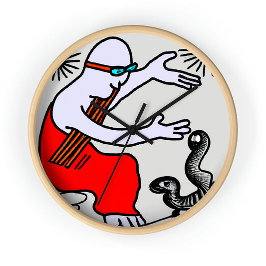 "A Blind Monk's Gentle Embrace of a Lost Dragonling" - The Alien Wall Clock