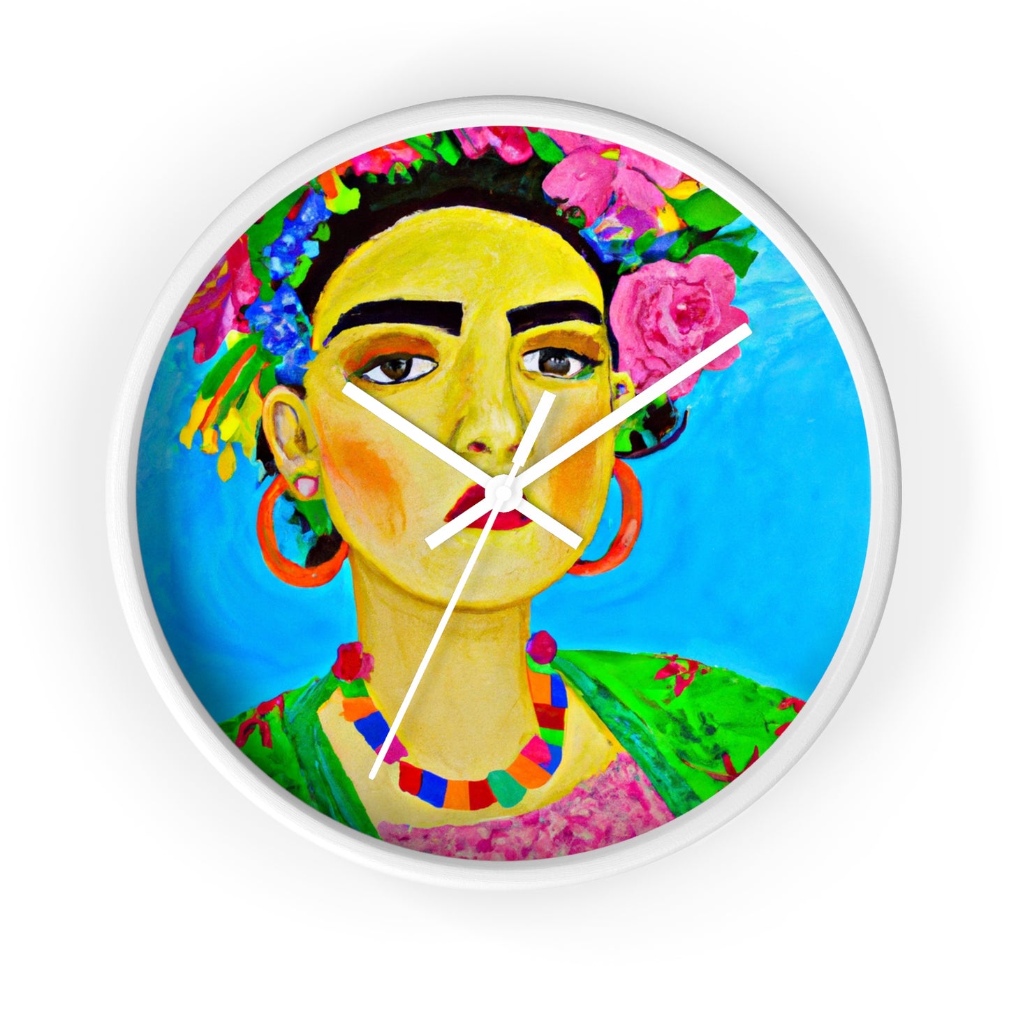 "Fierce and Free: Un tributo a las mujeres mexicanas inspirado en Frida Kahlo" - The Alien Wall Clock