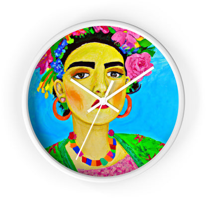 "Fierce and Free: Un tributo a las mujeres mexicanas inspirado en Frida Kahlo" - The Alien Wall Clock