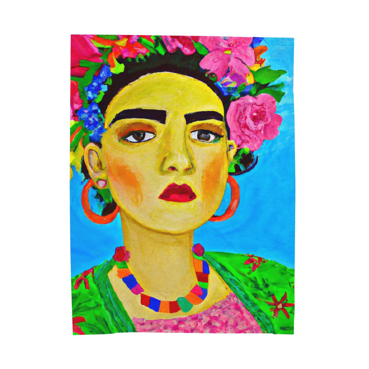 „Heftig und frei: Eine von Frida Kahlo inspirierte Hommage an mexikanische Frauen“ – The Alien Velveteen Plush Blanket