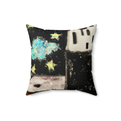 "Cosmic Oasis: A Journey to a Floating City Amid the Sea of Stars" - The Alien Square Pillow