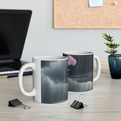 "Aight Against the Storm: The Story of a Lonely Flower" - The Alien Ceramic Mug 11 oz