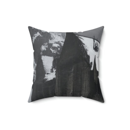 "Das Gespenst der verschneiten Bibliothek" - das Alien Square Pillow