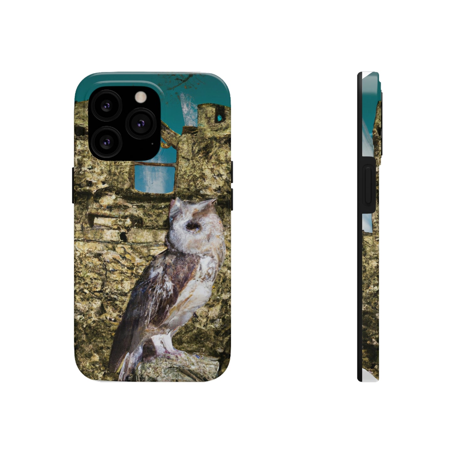 "A Sentinal Among Ruins: An Unstirred Owl's Perch" - Die Alien Tough Phone Cases