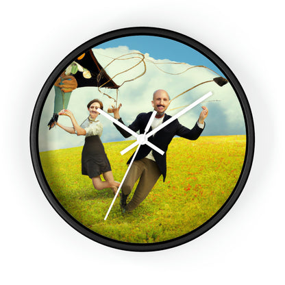 "A Kite Day in the Meadow" - The Alien Wall Clock